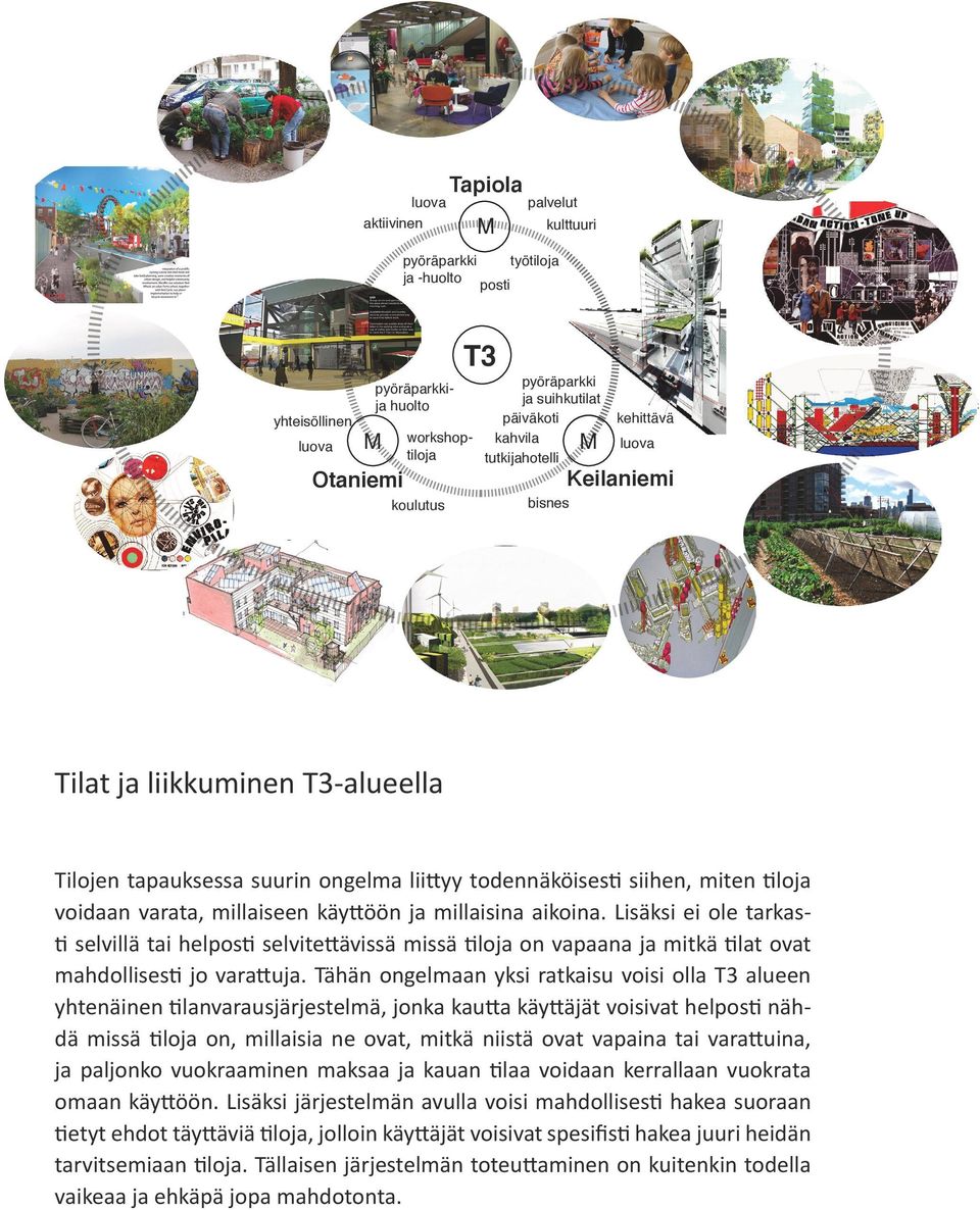 millaiseen käyttöön ja millaisina aikoina. Lisäksi ei ole tarkasti selvillä tai helposti selvitettävissä missä tiloja on vapaana ja mitkä tilat ovat mahdollisesti jo varattuja.