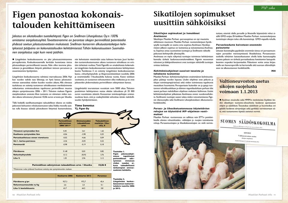 Snellman konsernin alkutuotantoketjun kehityksessä pääpaino on kokonaistalouden kehittämisessä. Tähän kokonaisuuteen Suomalainen sianjalostus sopii kuin nenä päähän.