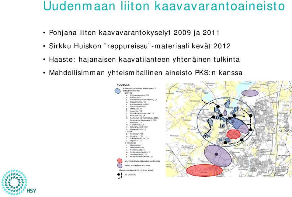 -materiaali kevät 2012 Haaste: hajanaisen kaavatilanteen