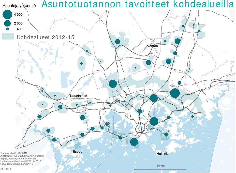 pääkaupunkiseudulla vuosina 2012-2015