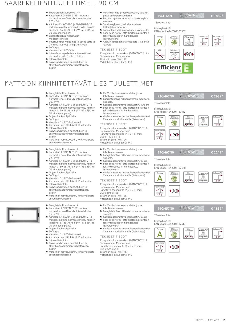 digitaalinäyttö SoftLight Valaistus: 4 x LED 3 W Intensiiviteho palautuu automaattisesti normaaliteholle 6 min. kuluttua.