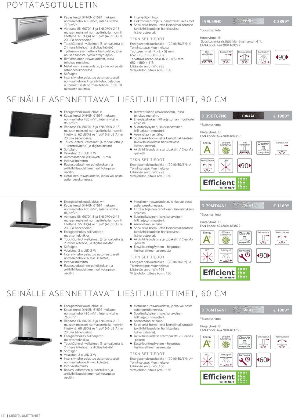 RimVentilation-rasvasuodatin, jossa tehokas reunaimu Metallinen rasvasuodatin, jonka voi pestä astianpesukoneessa.