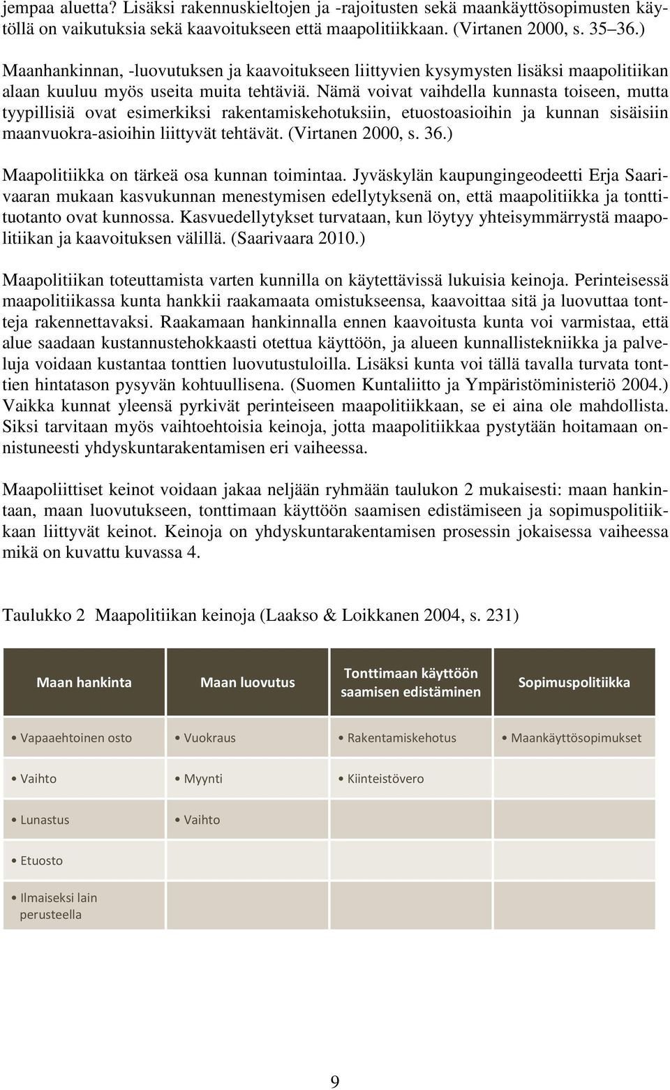 Nämä voivat vaihdella kunnasta toiseen, mutta tyypillisiä ovat esimerkiksi rakentamiskehotuksiin, etuostoasioihin ja kunnan sisäisiin maanvuokra-asioihin liittyvät tehtävät. (Virtanen 2000, s. 36.