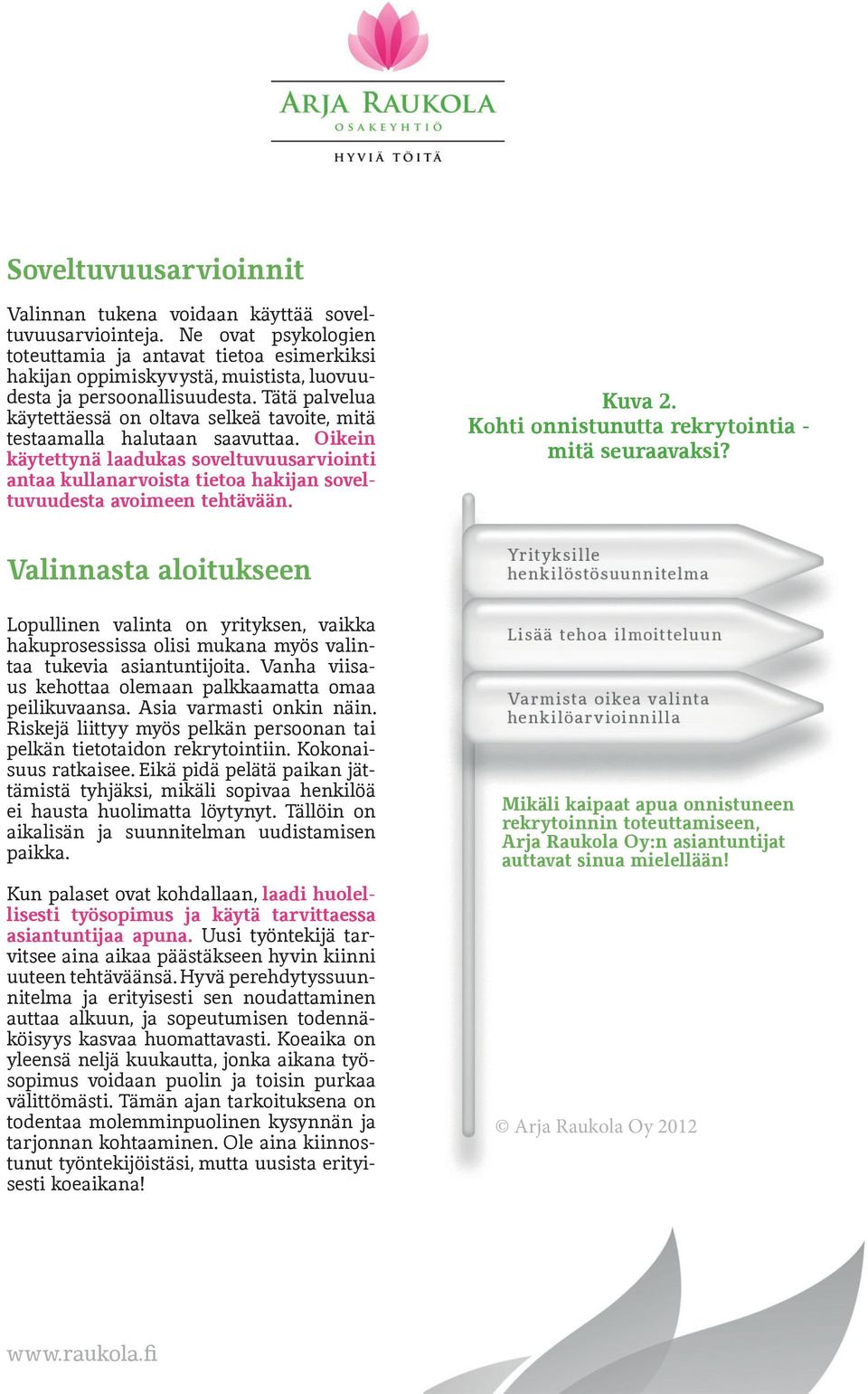 Tätä palvelua käytettäessä on oltava selkeä tavoite, mitä testaamalla halutaan saavuttaa.