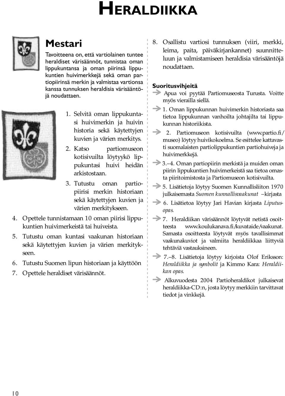Katso partiomuseon kotisivuilta löytyykö lippukuntasi huivi heidän arkistostaan. 3. Tutustu oman partiopiirisi merkin historiaan sekä käytettyjen kuvien ja värien merkitykseen. 4.