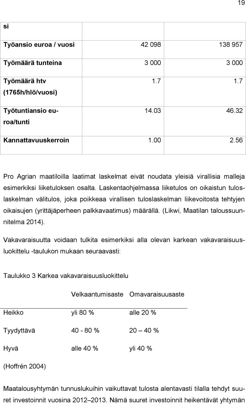 Laskentaohjelmassa liiketulos on oikaistun tuloslaskelman välitulos, joka poikkeaa virallisen tuloslaskelman liikevoitosta tehtyjen oikaisujen (yrittäjäperheen palkkavaatimus) määrällä.