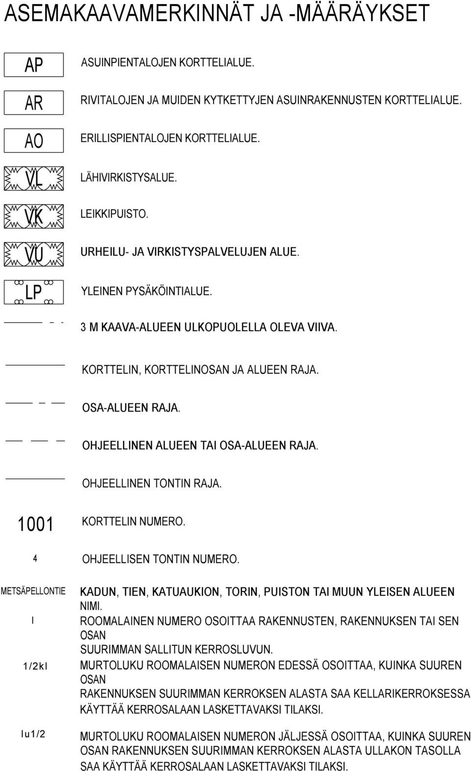 OHJEELLINEN ONIN RAJA. 00 MESÄPELLONIE I /ki Iu/ KORELIN NUMERO. OHJEELLISEN ONIN NUMERO. KADUN, IEN, KAUAUKION, ORIN, PUISON AI MUUN YLEISEN ALUEEN NIMI.