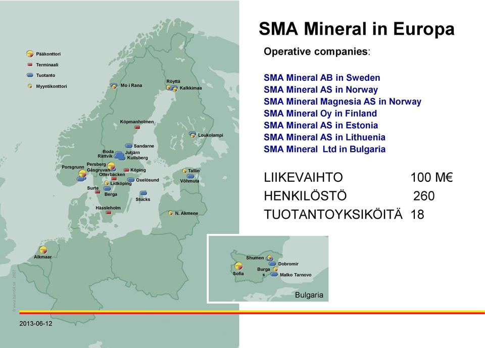 Otterbäcken Oxelösund Lidköping Surte Berga Stucks Hässleholm Röyttä Kalkkimaa Tallin Võhmuta N.