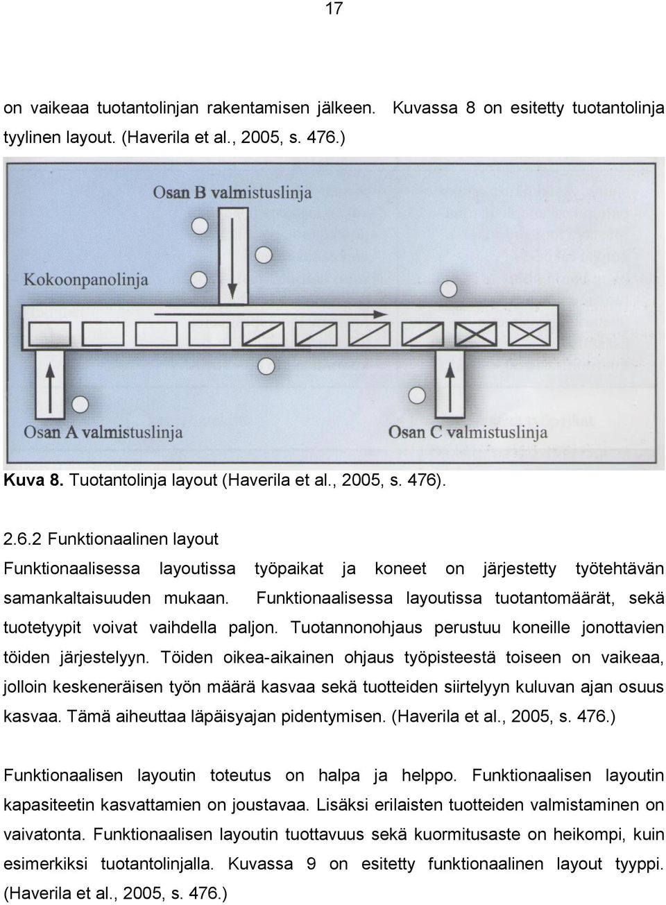 Funktionaalisessa layoutissa tuotantomäärät, sekä tuotetyypit voivat vaihdella paljon. Tuotannonohjaus perustuu koneille jonottavien töiden järjestelyyn.