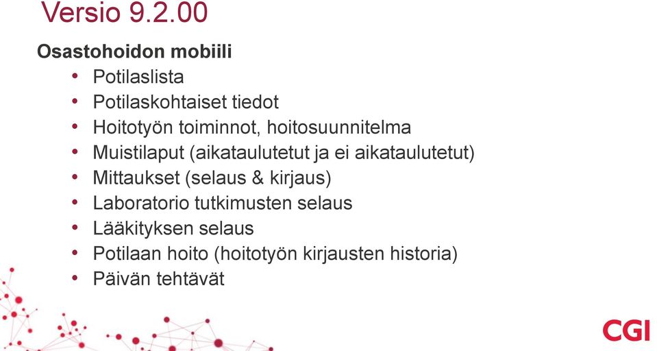 toiminnot, hoitosuunnitelma Muistilaput (aikataulutetut ja ei