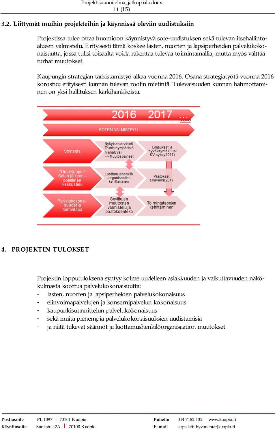 Kaupungin strategian tarkistamistyö alkaa vuonna 2016. Osana strategiatyötä vuonna 2016 korostuu erityisesti kunnan tulevan roolin mietintä.