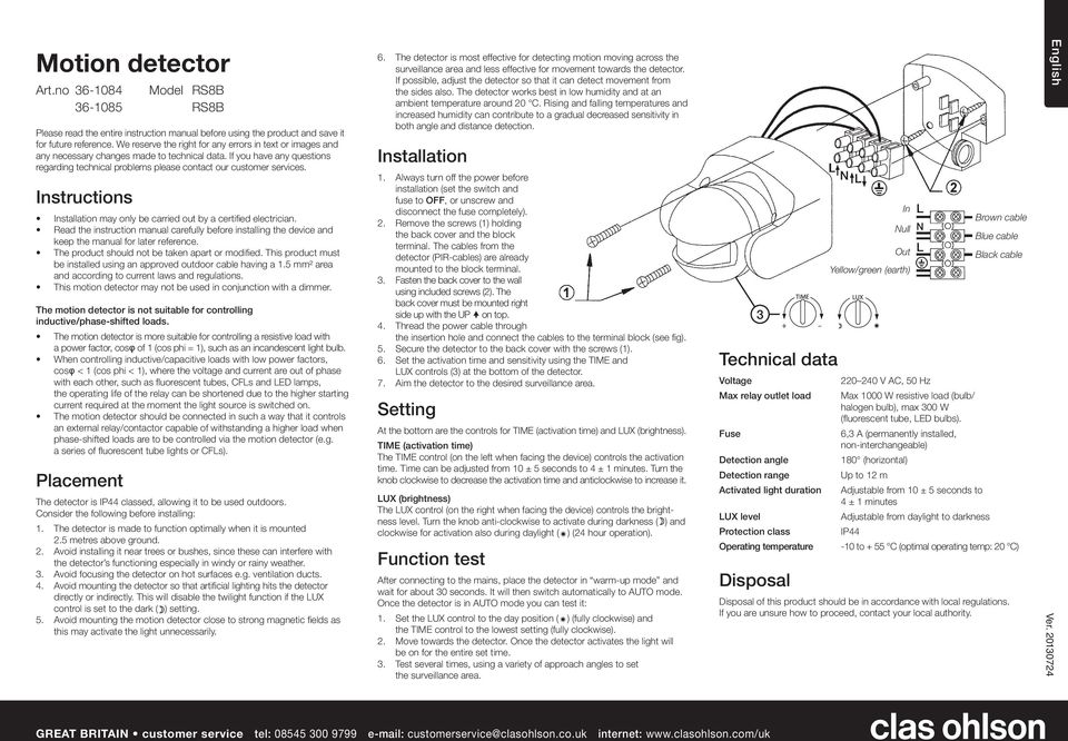 Instructions Installation may only be carried out by a certified electrician. Read the instruction manual carefully before installing the device and keep the manual for later reference.