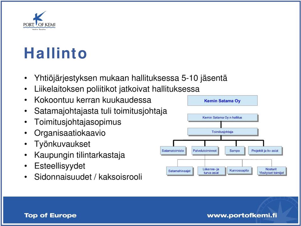 Satamajohtajasta tuli toimitusjohtaja Toimitusjohtajasopimus