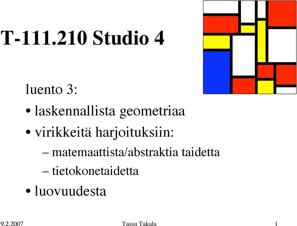 geometriaa virikkeitä harjoituksiin: