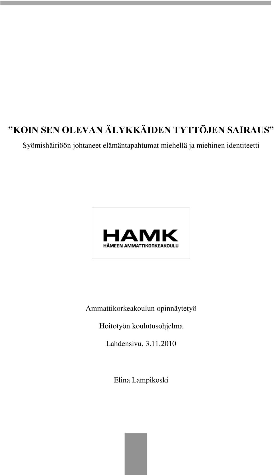 opinnäytetyö Hoitotyön