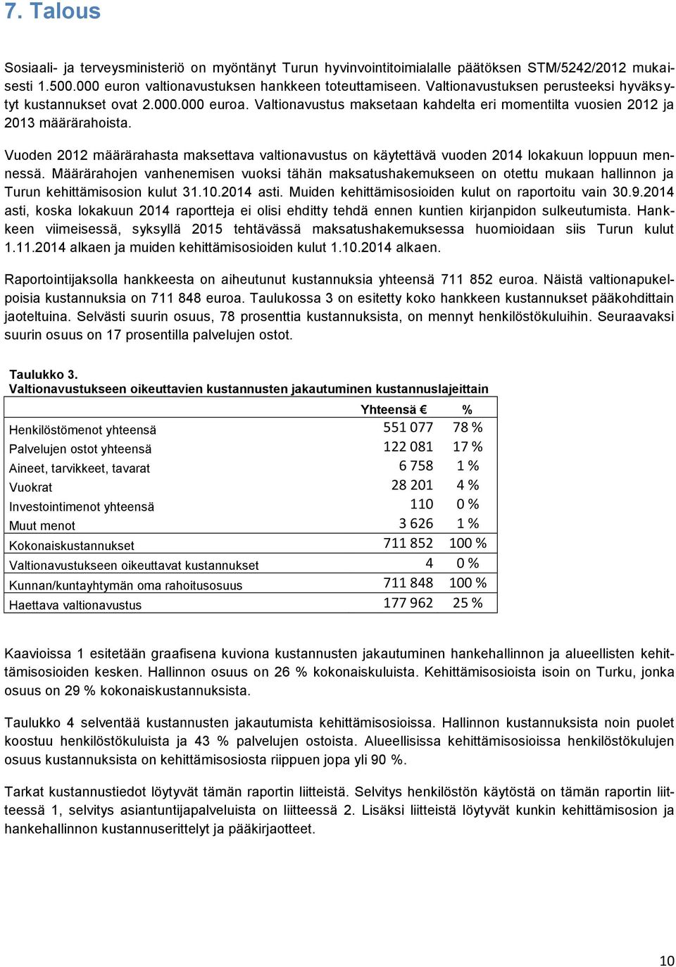 Vuoden 2012 määrärahasta maksettava valtionavustus on käytettävä vuoden 2014 lokakuun loppuun mennessä.