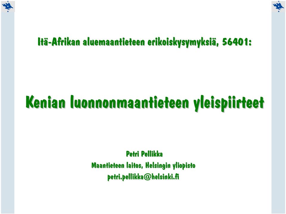 luonnonmaantieteen yleispiirteet Petri