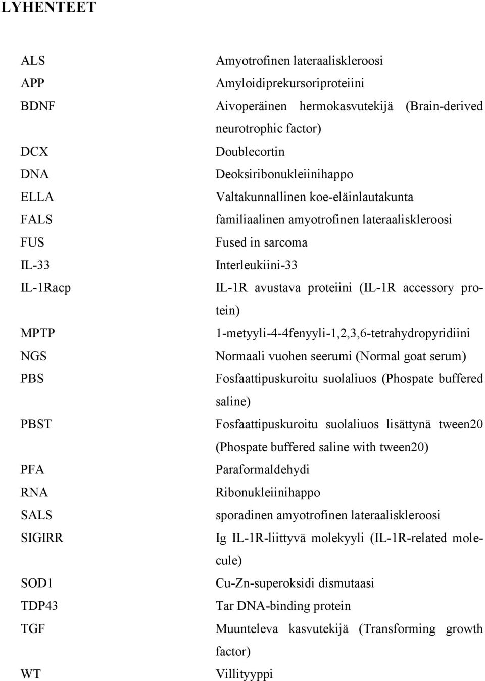 Interleukiini-33 IL-1R avustava proteiini (IL-1R accessory protein) 1-metyyli-4-4fenyyli-1,2,3,6-tetrahydropyridiini Normaali vuohen seerumi (Normal goat serum) Fosfaattipuskuroitu suolaliuos