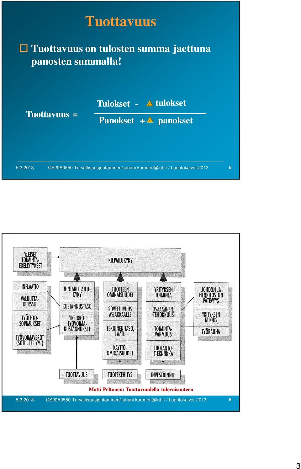 Turvallisuusjohtaminen/ juhani.kuronen@lut.