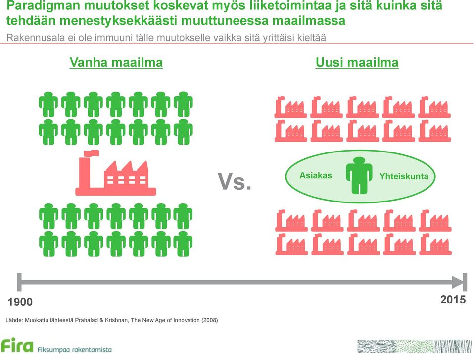 muutokselle vaikka sitä yrittäisi kieltää Vanha maailma Uusi maailma Vs.