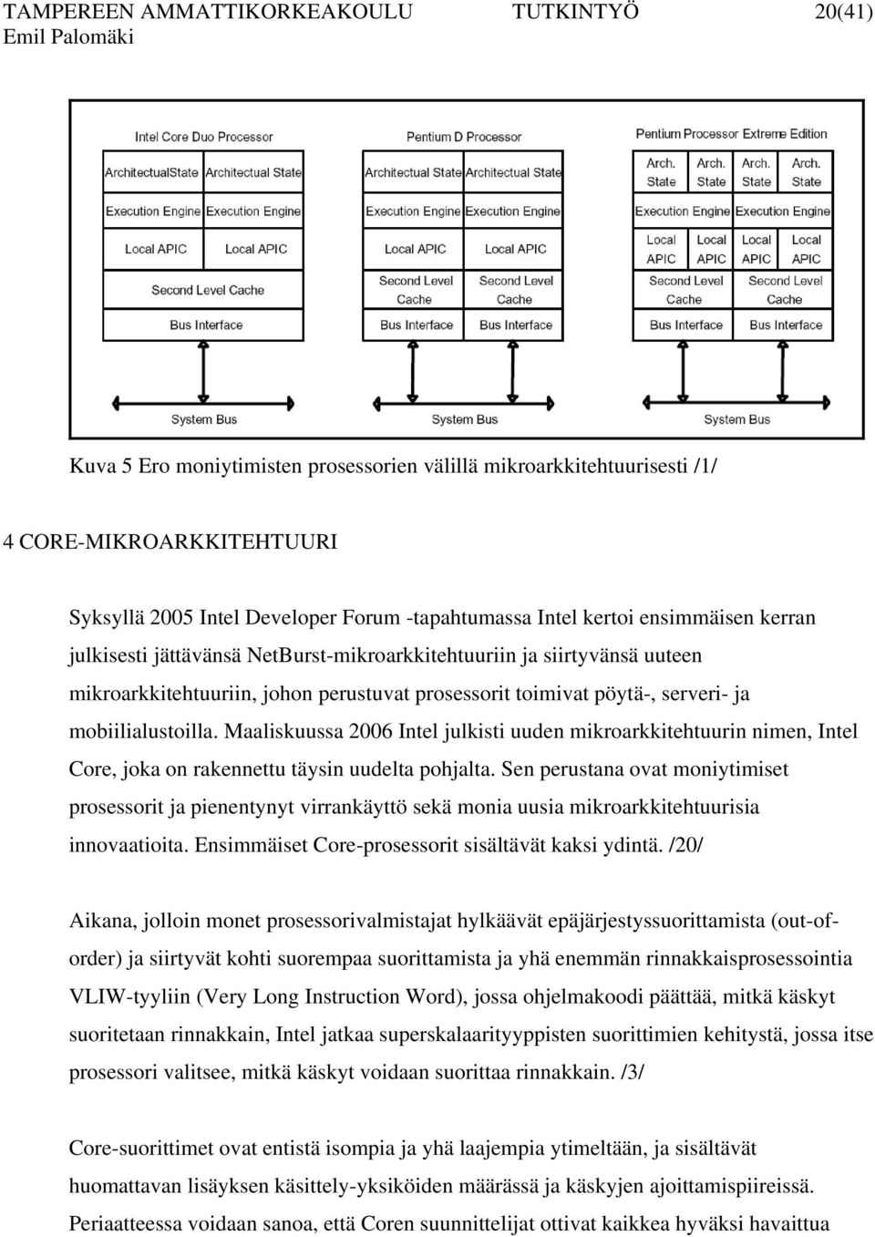 mobiilialustoilla. Maaliskuussa 2006 Intel julkisti uuden mikroarkkitehtuurin nimen, Intel Core, joka on rakennettu täysin uudelta pohjalta.