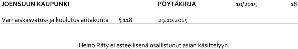 koulutuslautakunta 118 29.10.