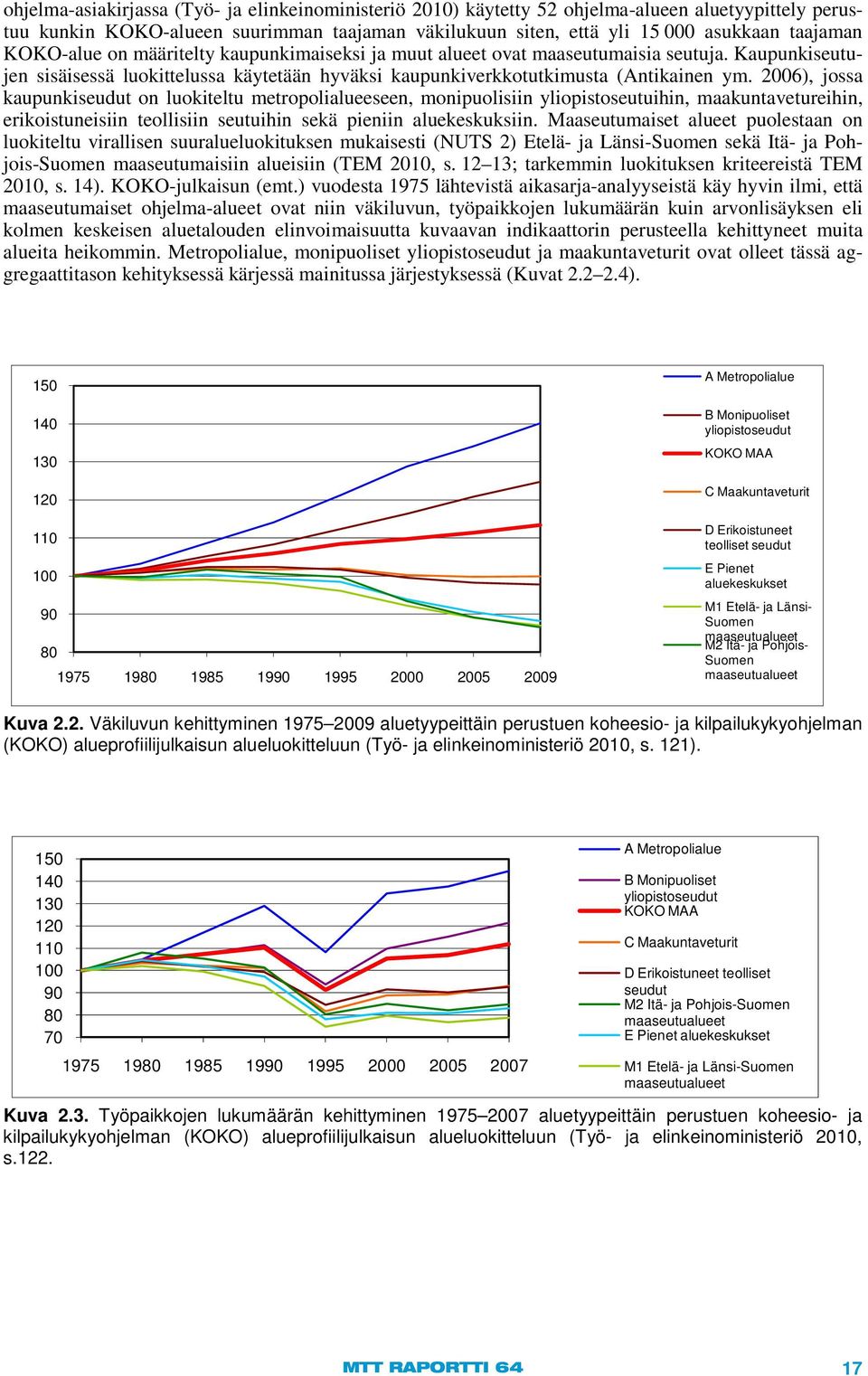 2006), jossa kaupunkiseudut on luokiteltu metropolialueeseen, monipuolisiin yliopistoseutuihin, maakuntavetureihin, erikoistuneisiin teollisiin seutuihin sekä pieniin aluekeskuksiin.