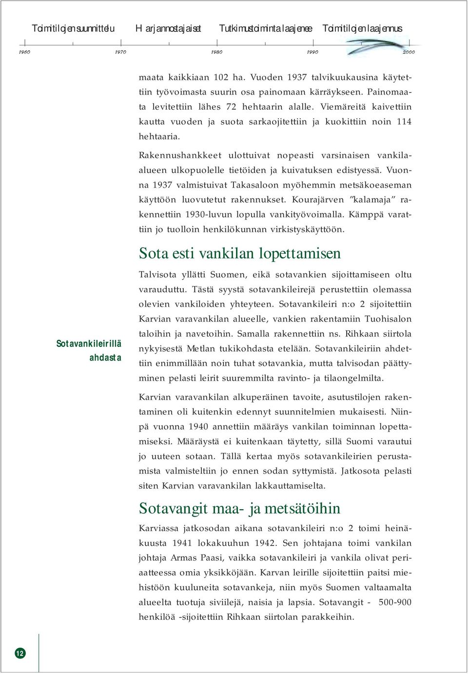 Rakennushankkeet ulottuivat nopeasti varsinaisen vankilaalueen ulkopuolelle tietöiden ja kuivatuksen edistyessä.