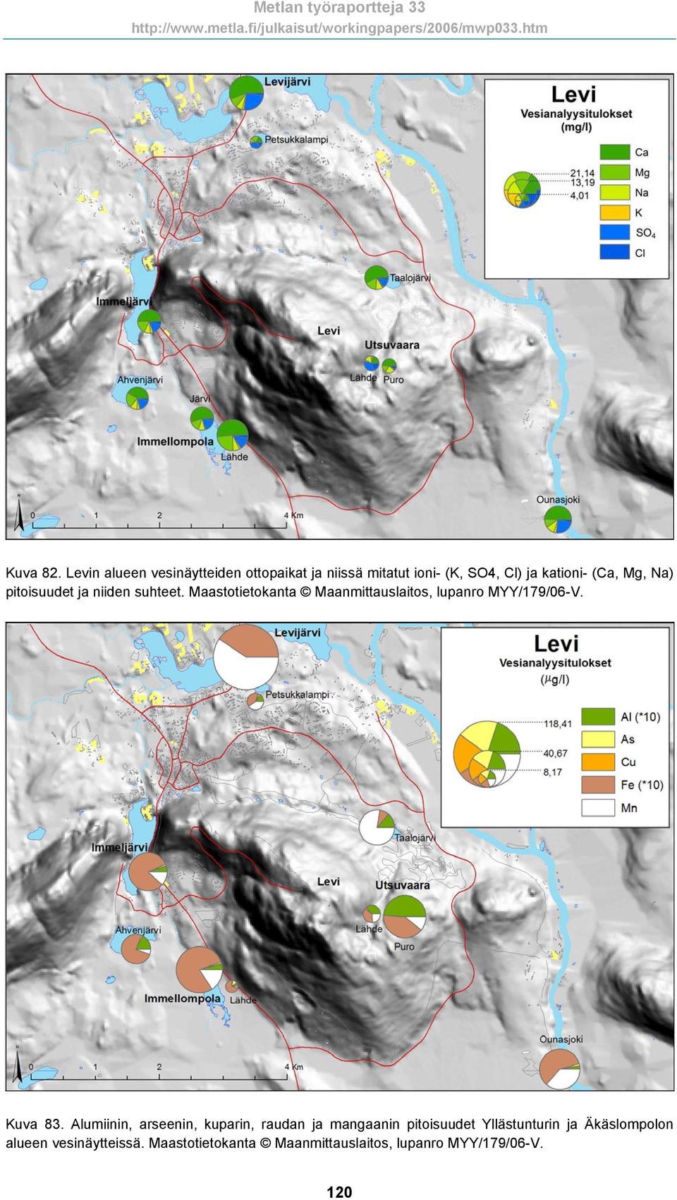 Mg, Na) pitoisuudet ja niiden suhteet. Maastotietokanta Maanmittauslaitos, lupanro MYY/179/06-V.