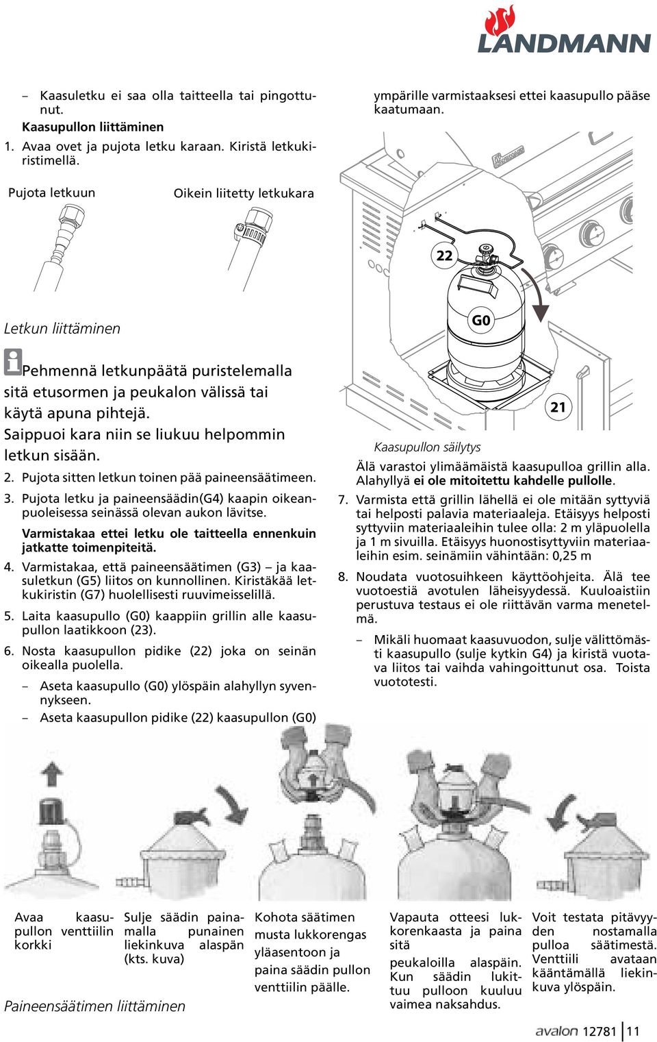 Saippuoi kara niin se liukuu helpommin letkun sisään. 2. Pujota sitten letkun toinen pää paineensäätimeen. 3. Pujota letku ja paineensäädin(g4) kaapin oikeanpuoleisessa seinässä olevan aukon lävitse.