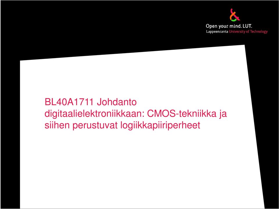 CMOS-tekniikka ja siihen