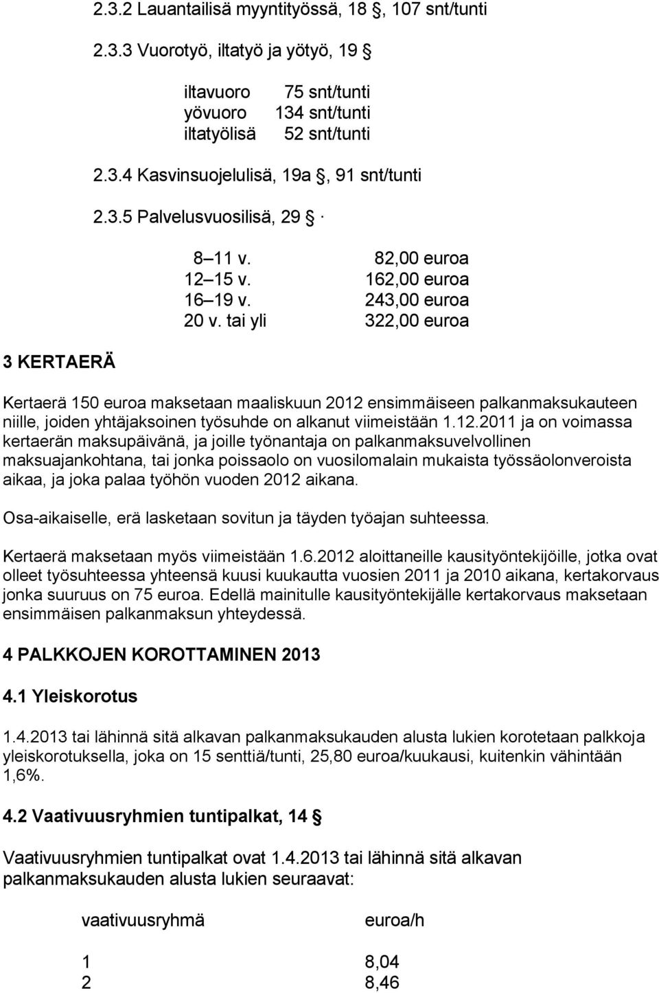 tai yli 322,00 euroa Kertaerä 150 euroa maksetaan maaliskuun 2012 