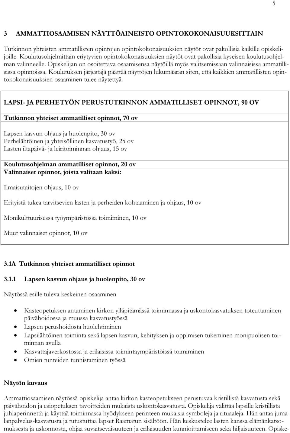 n on osoitettava osaamisensa näytöillä myös valitsemissaan valinnaisissa ammatillisissa opinnoissa.