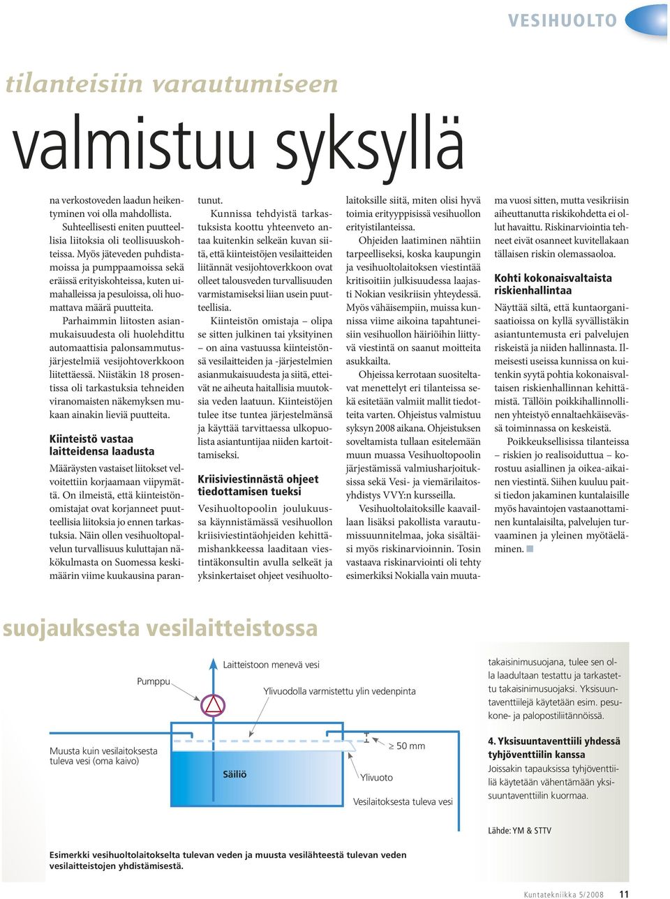 Parhaimmin liitosten asianmukaisuudesta oli huolehdittu automaattisia palonsammutusjärjestelmiä vesijohtoverkkoon liitettäessä.