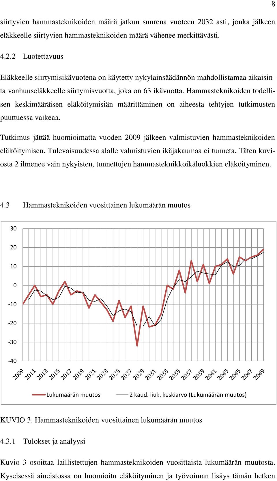 Hammasteknikoiden todellisen keskimääräisen eläköitymisiän määrittäminen on aiheesta tehtyjen tutkimusten puuttuessa vaikeaa.