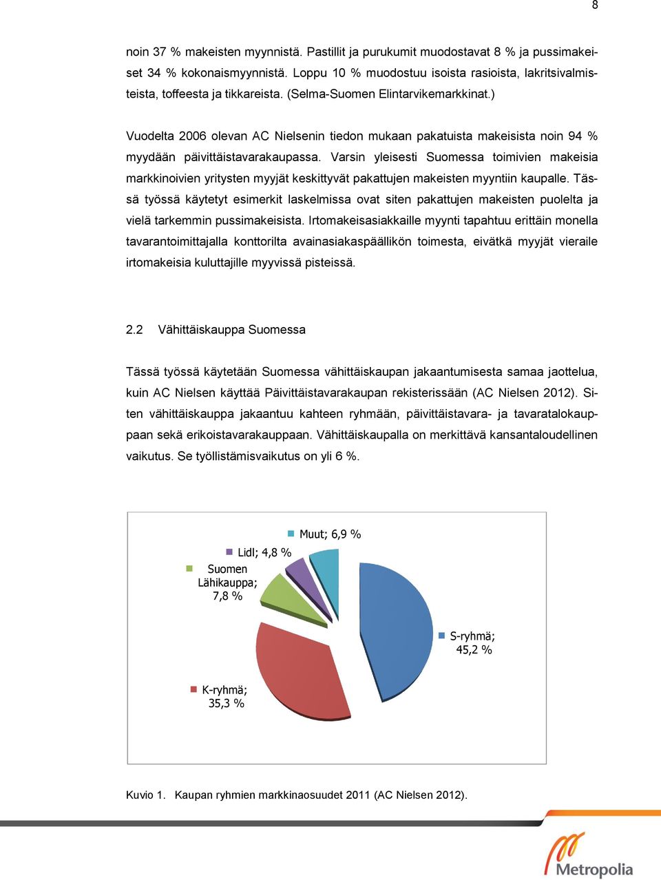 Varsin yleisesti Suomessa toimivien makeisia markkinoivien yritysten myyjät keskittyvät pakattujen makeisten myyntiin kaupalle.