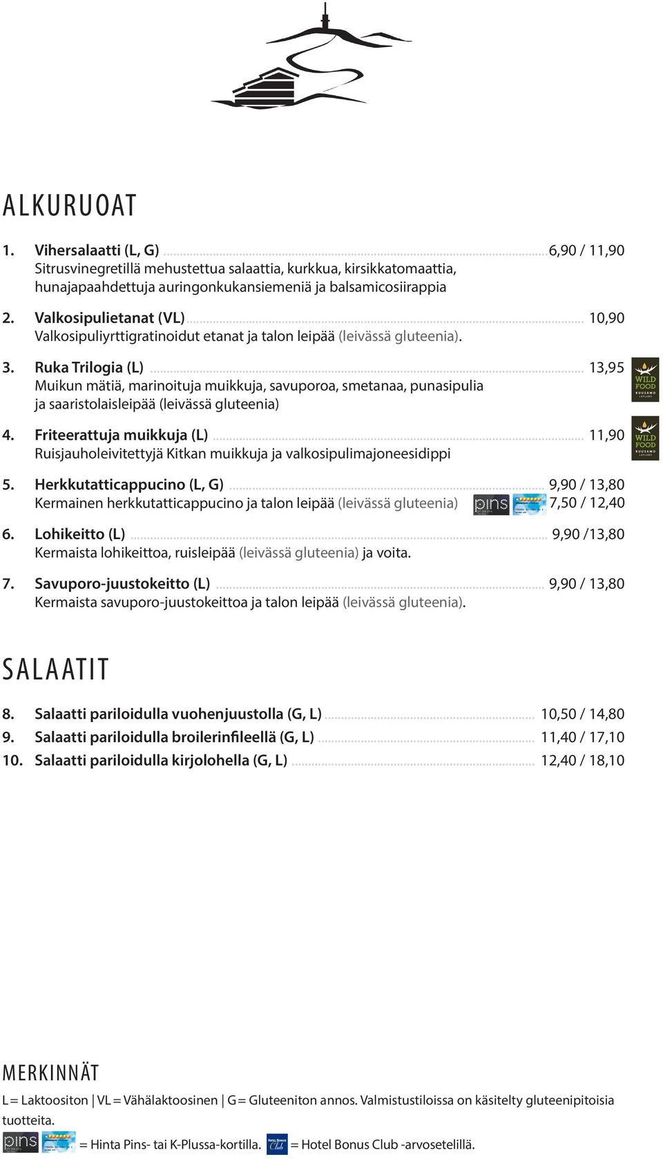 .. 13,95 Muikun mätiä, marinoituja muikkuja, savuporoa, smetanaa, punasipulia ja saaristolaisleipää (leivässä gluteenia) 4. Friteerattuja muikkuja (L).