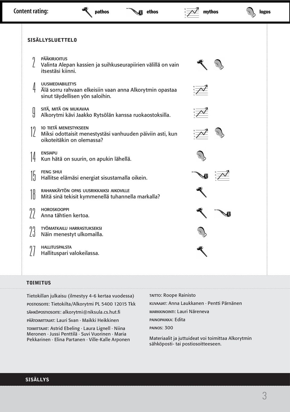 10 TIETÄ MENESTYKSEEN Miksi odottaisit menestystäsi vanhuuden päiviin asti, kun oikoteitäkin on olemassa? ENSIAPU Kun hätä on suurin, on apukin lähellä.