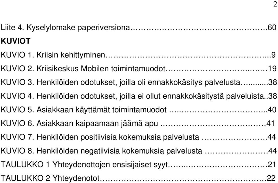 .38 KUVIO 5. Asiakkaan käyttämät toimintamuodot.....40 KUVIO 6. Asiakkaan kaipaamaan jäämä apu. 41 KUVIO 7.