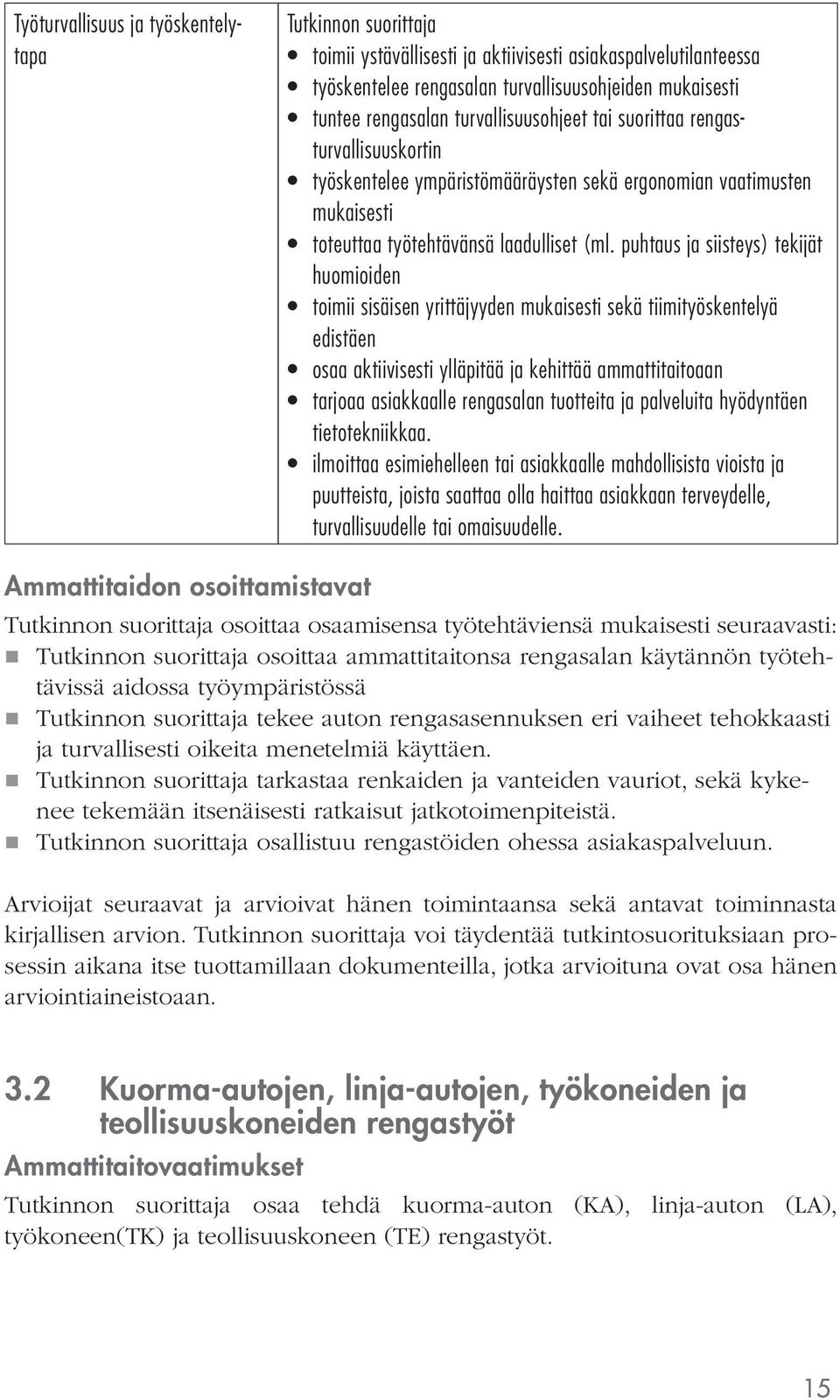 puhtaus ja siisteys) tekijät huomioiden toimii sisäisen yrittäjyyden mukaisesti sekä tiimityöskentelyä edistäen osaa aktiivisesti ylläpitää ja kehittää ammattitaitoaan tarjoaa asiakkaalle rengasalan