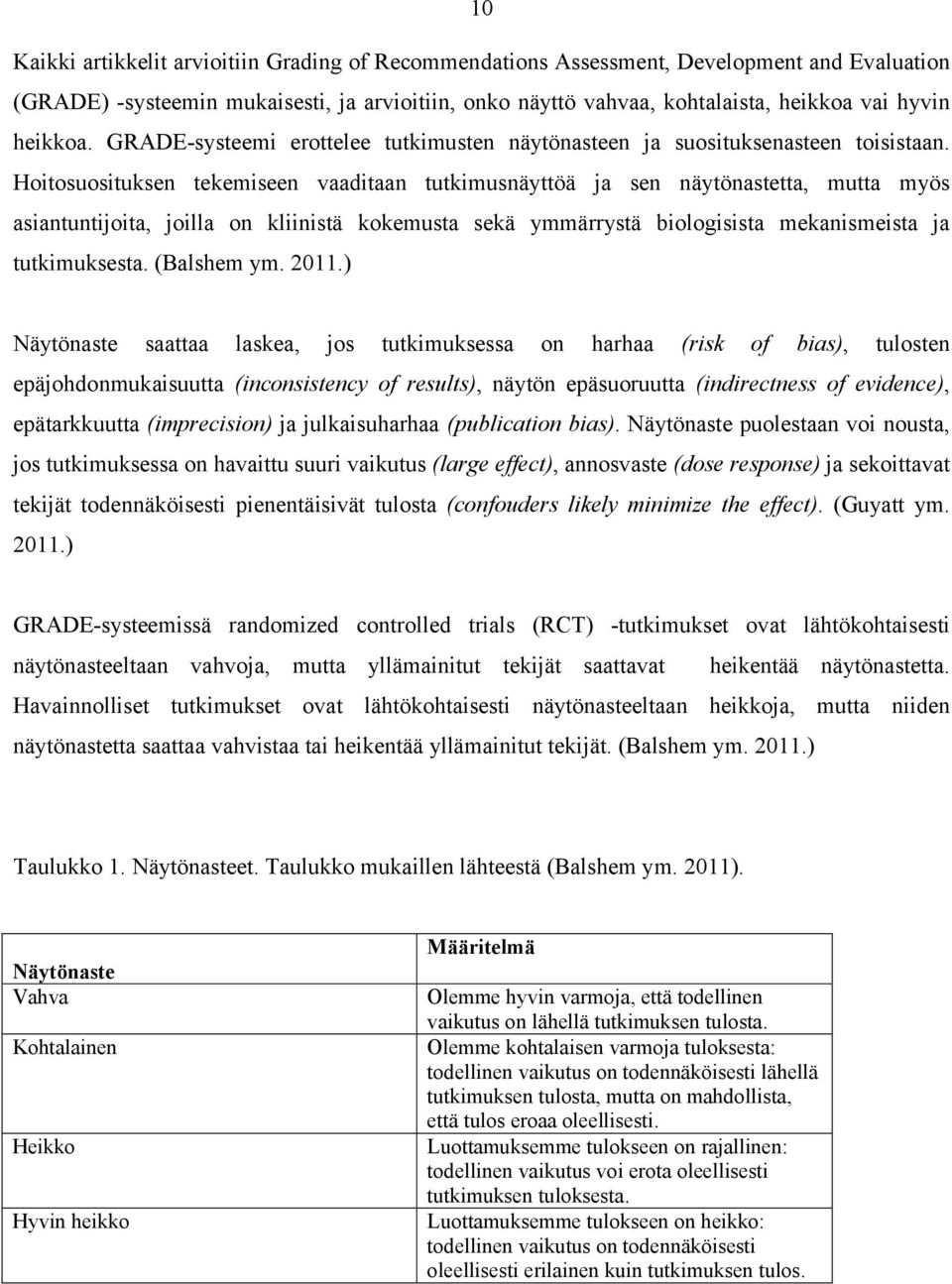 Hoitosuosituksen tekemiseen vaaditaan tutkimusnäyttöä ja sen näytönastetta, mutta myös asiantuntijoita, joilla on kliinistä kokemusta sekä ymmärrystä biologisista mekanismeista ja tutkimuksesta.