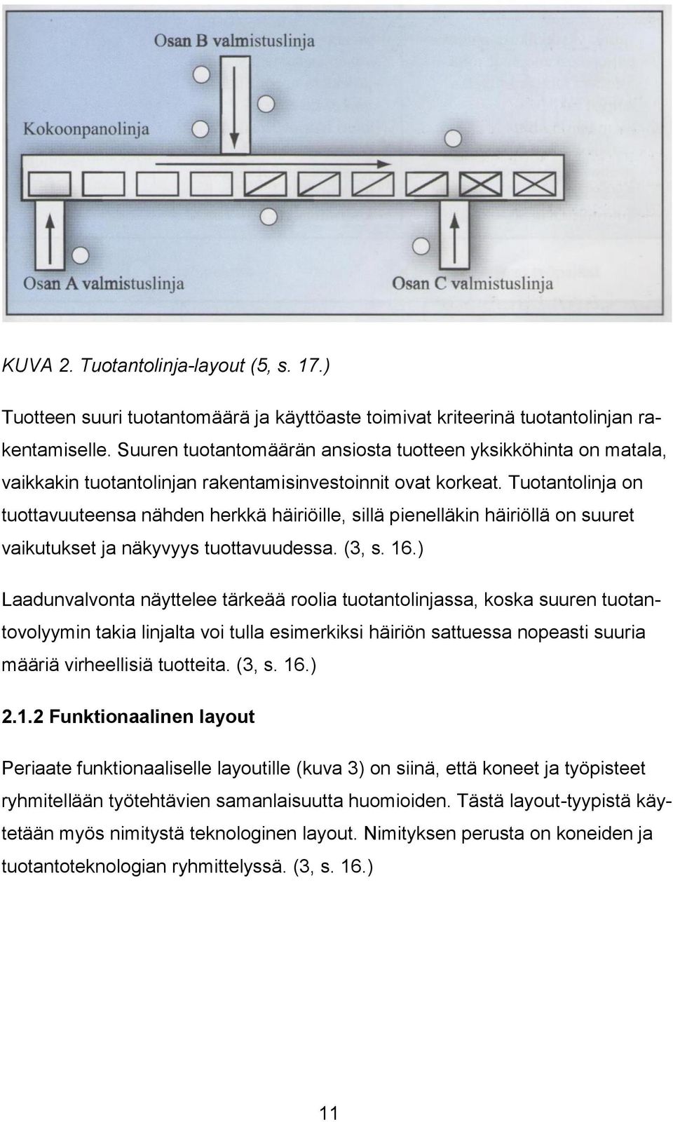 Tuotantolinja on tuottavuuteensa nähden herkkä häiriöille, sillä pienelläkin häiriöllä on suuret vaikutukset ja näkyvyys tuottavuudessa. (3, s. 16.