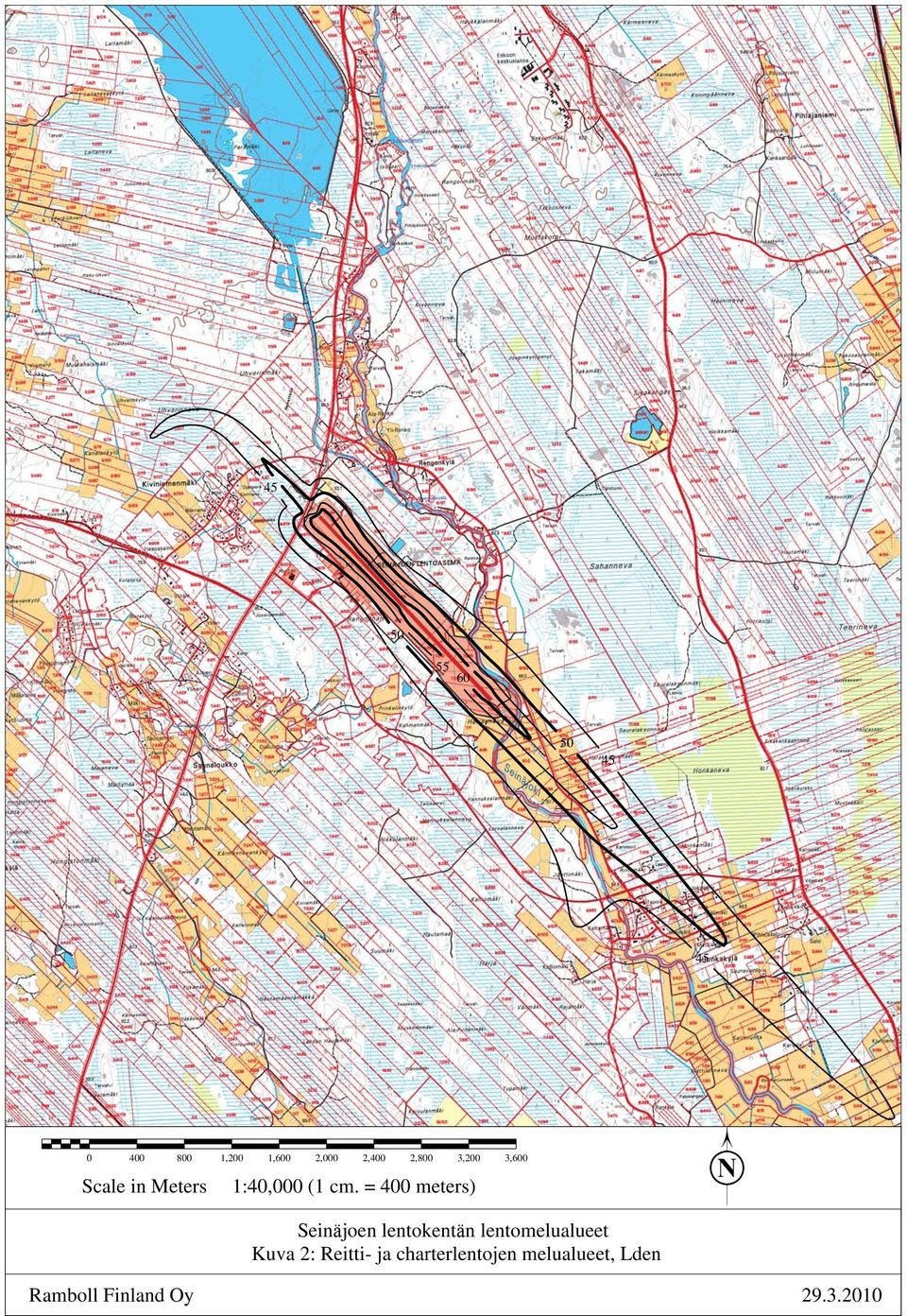 = 400 meters) N Seinäjoen lentokentän lentomelualueet Kuva