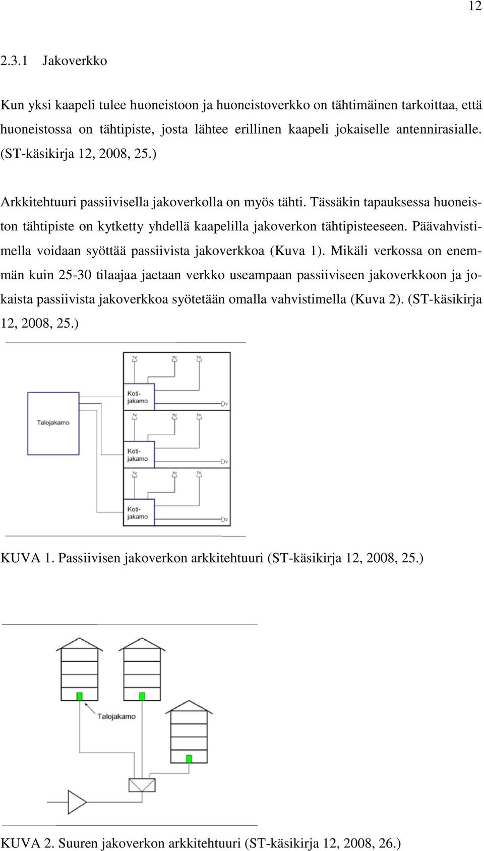 Päävahvistimella voidaan syöttää passiivista jakoverkkoa (Kuva 1).