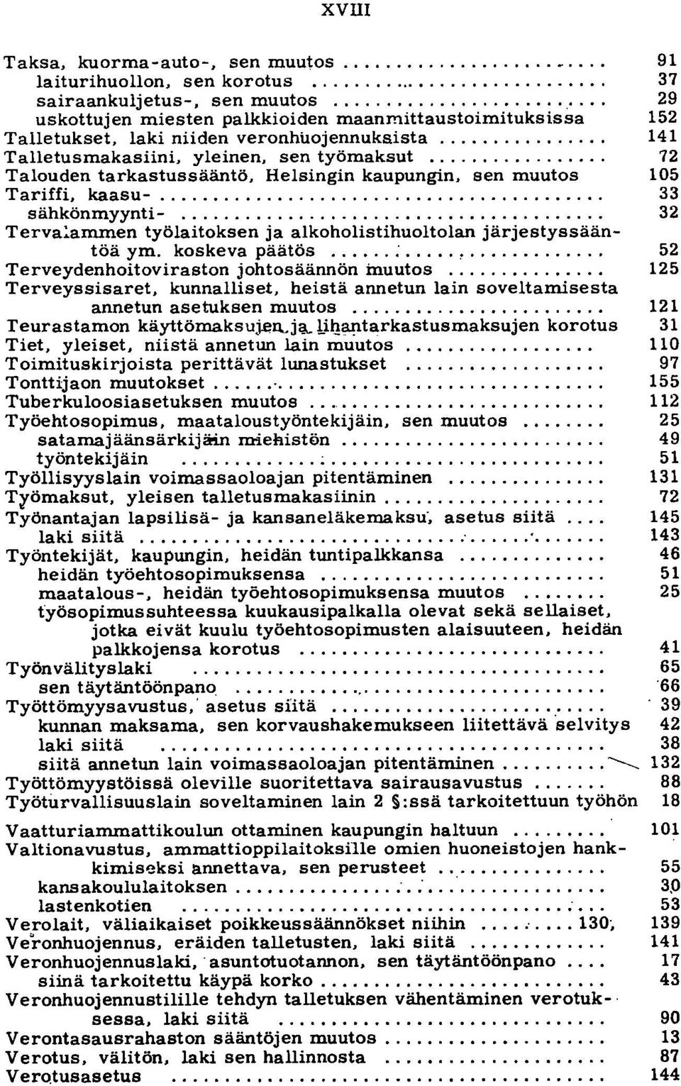 .. 72 Talouden tarkastussääntö, Helsingin kaupungin, sen muutos 105 Tariffi, kaasu-.......................................... 33 sähkönmyynti-.