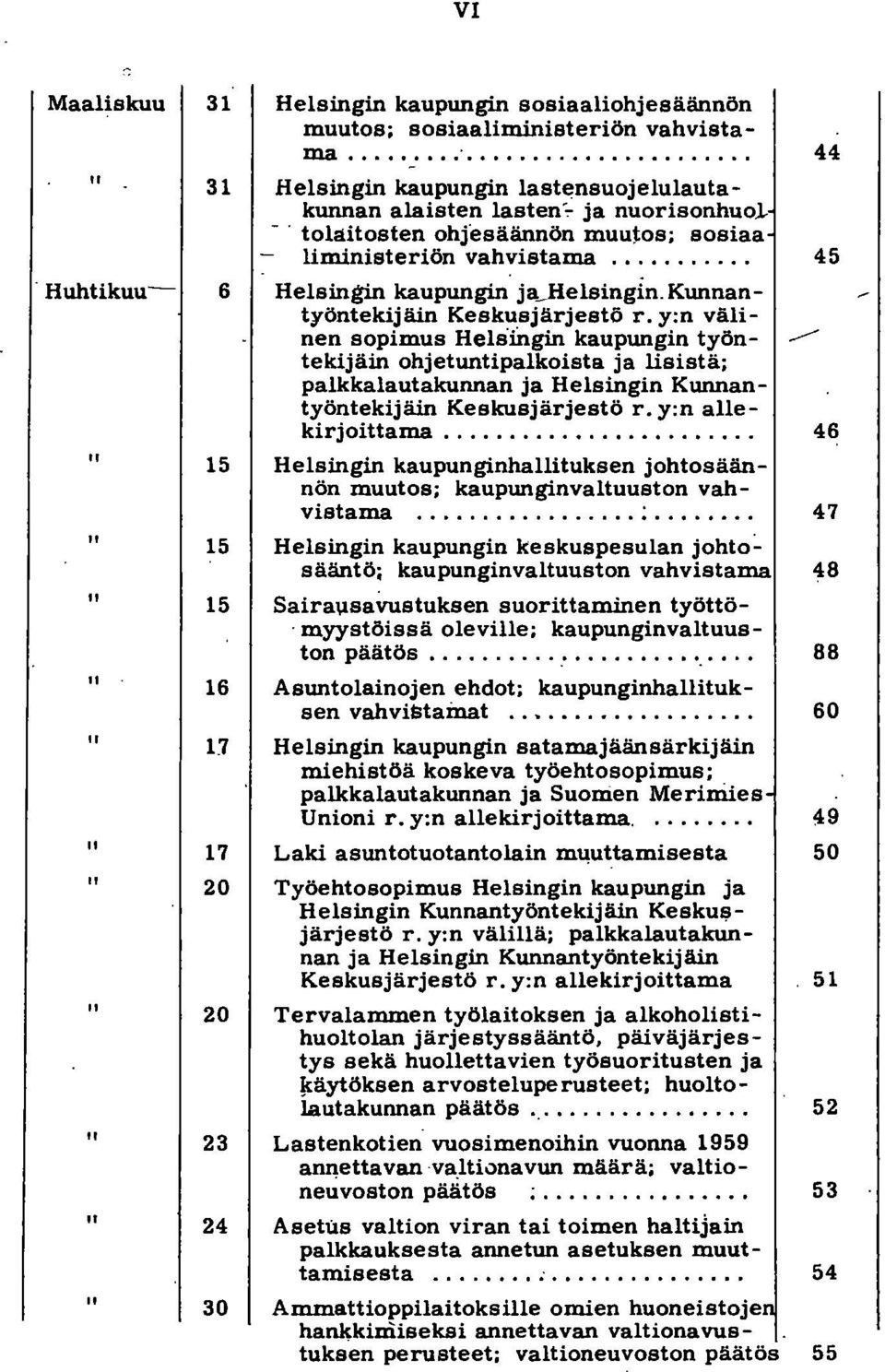 Kunnantyöntekijäin Keskusjärjestö r. y:n välinen sopimus HelsiDgin kaupungin työn- --- tekijäin ohjetuntipalkoista ja lisistä; palkkalautakunnan ja Helsingin Kunnantyöntekijäin Keskusjärjestö r.