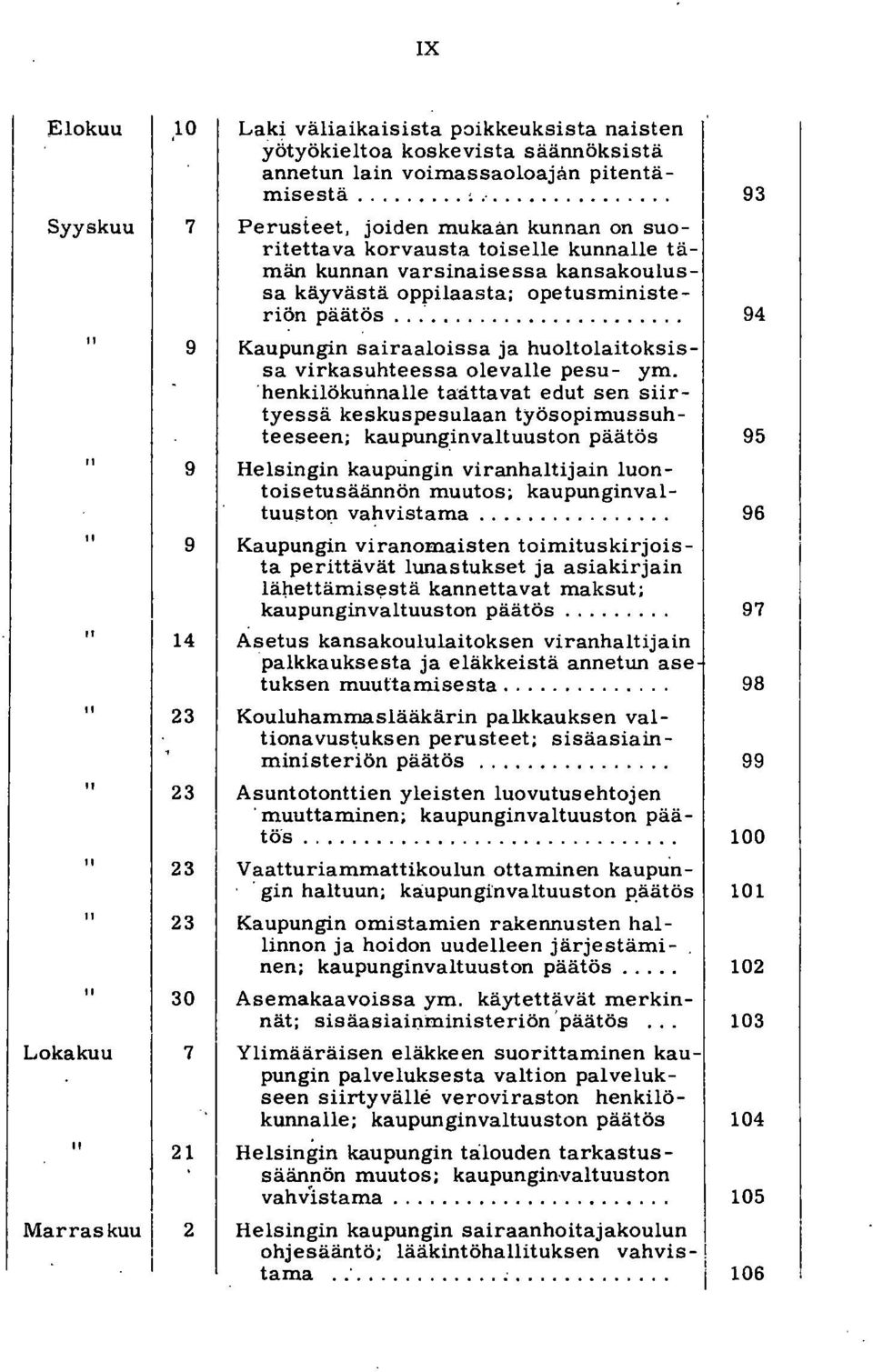 ... Kaupungin sairaaloissa ja huoltolaitoksissa virkasuhteessa olevalle pesu- ym.