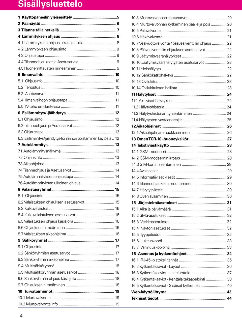 .. 11 6 Esilämmitys/-jäähdytys... 12 6.1 Ohjausinfo... 12 6.2 Tilanneohjaus ja Asetusarvot... 12 6.3 Ohjaustapa... 12 6.3 Esilämmitys/-jäähdytys-toiminnon poistaminen käytöstä.. 12 7 Autolämmitys.