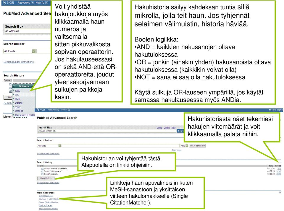 Jos tyhjennät selaimen välimuistin, historia häviää.