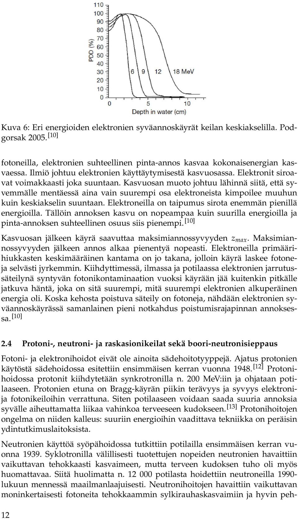 Kasvuosan muoto johtuu lähinnä siitä, että syvemmälle mentäessä aina vain suurempi osa elektroneista kimpoilee muuhun kuin keskiakselin suuntaan.